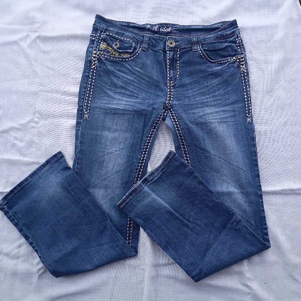 L.A. Idol Jeans Size 13 Bootcut Studded Western Pocket Y2K​ - Picture 5 of 12